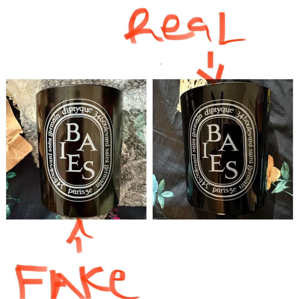 Spot a fake Diptyque Baies 10.2 Candle